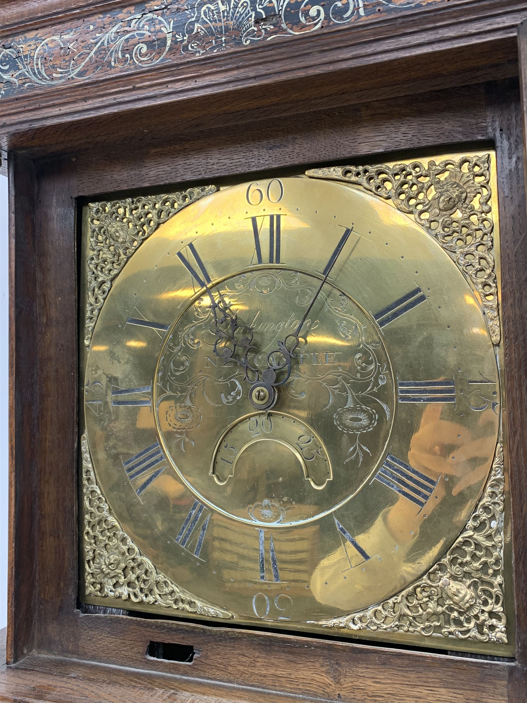 Early 19th century oak longcase clock - Image 4 of 8