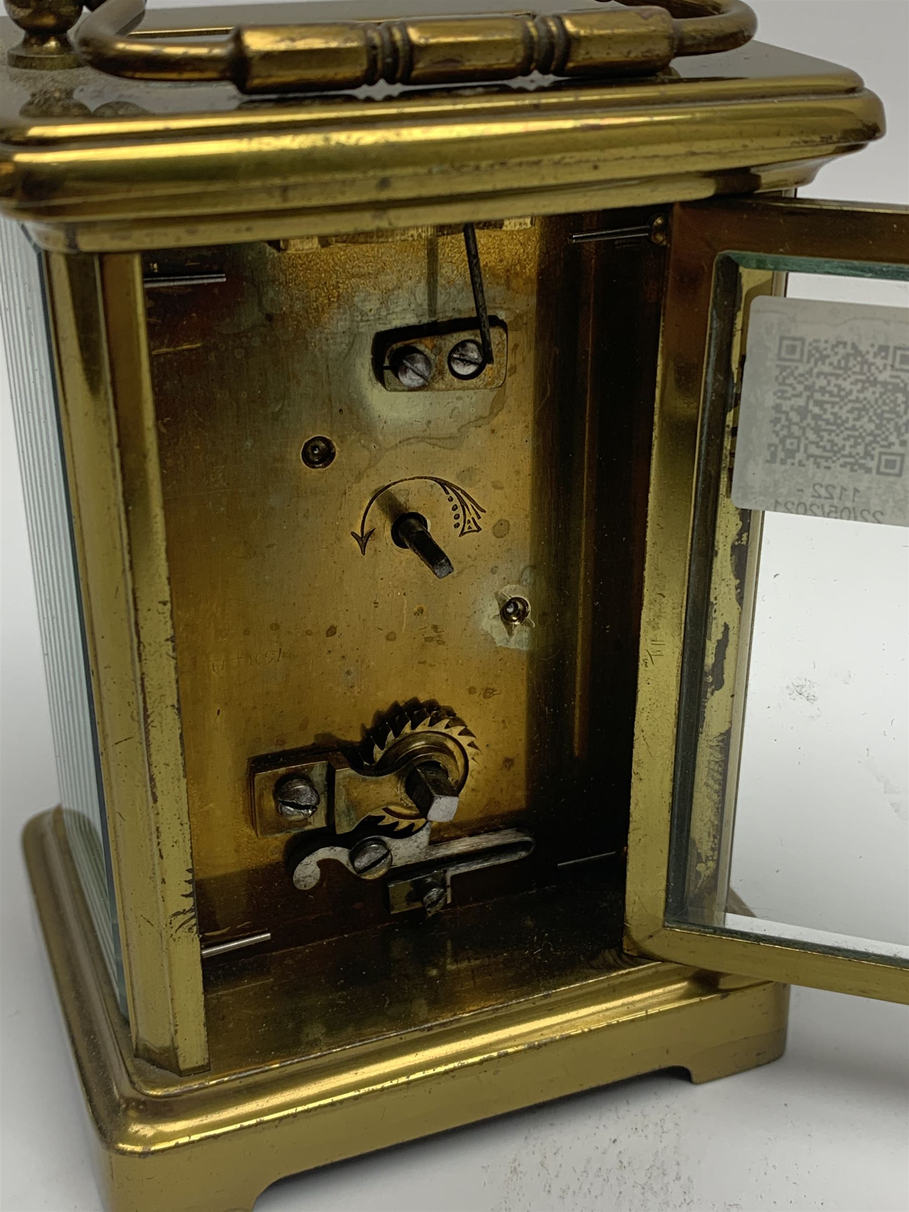 Early 20th century brass carriage clock time piece - Image 4 of 5