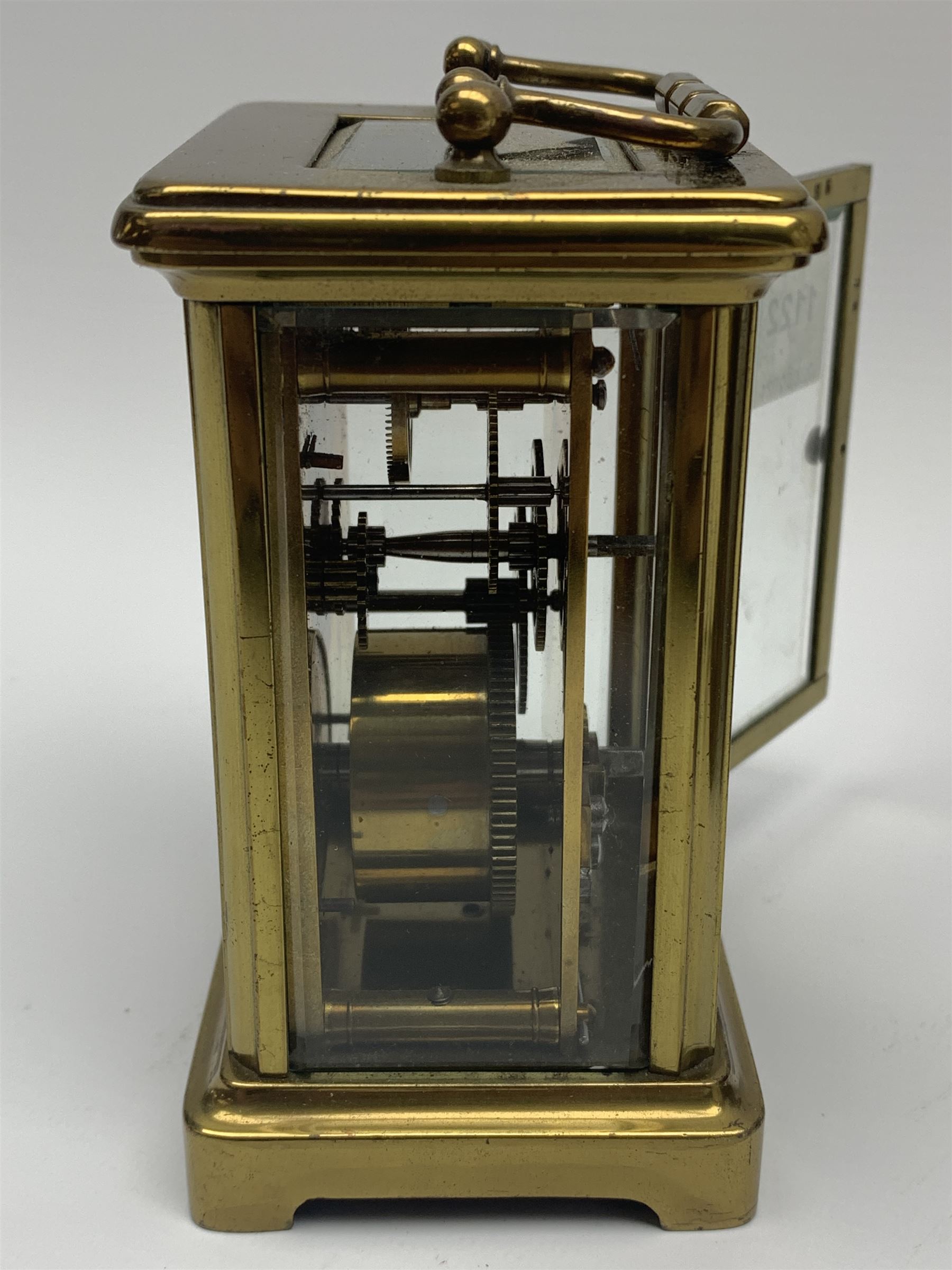 Early 20th century brass carriage clock time piece - Image 5 of 5