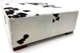 Natuzzi cow hide square foot stool