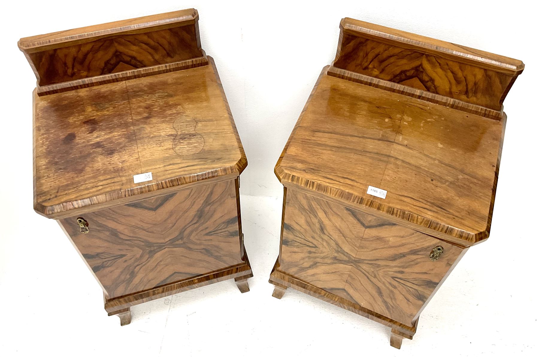 Pair of Art Deco walnut bedside cabinets - Image 4 of 4