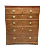 Large 19th century oak straight front chest