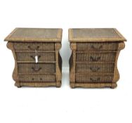 Pair of wicker style bedside tables