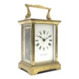 Mappin & Webb - Late 20th century brass carriage timepiece