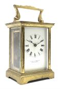 Mappin & Webb - Late 20th century brass carriage timepiece