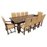 Royal Oak Furniture Co - Jacobean style oak dining table
