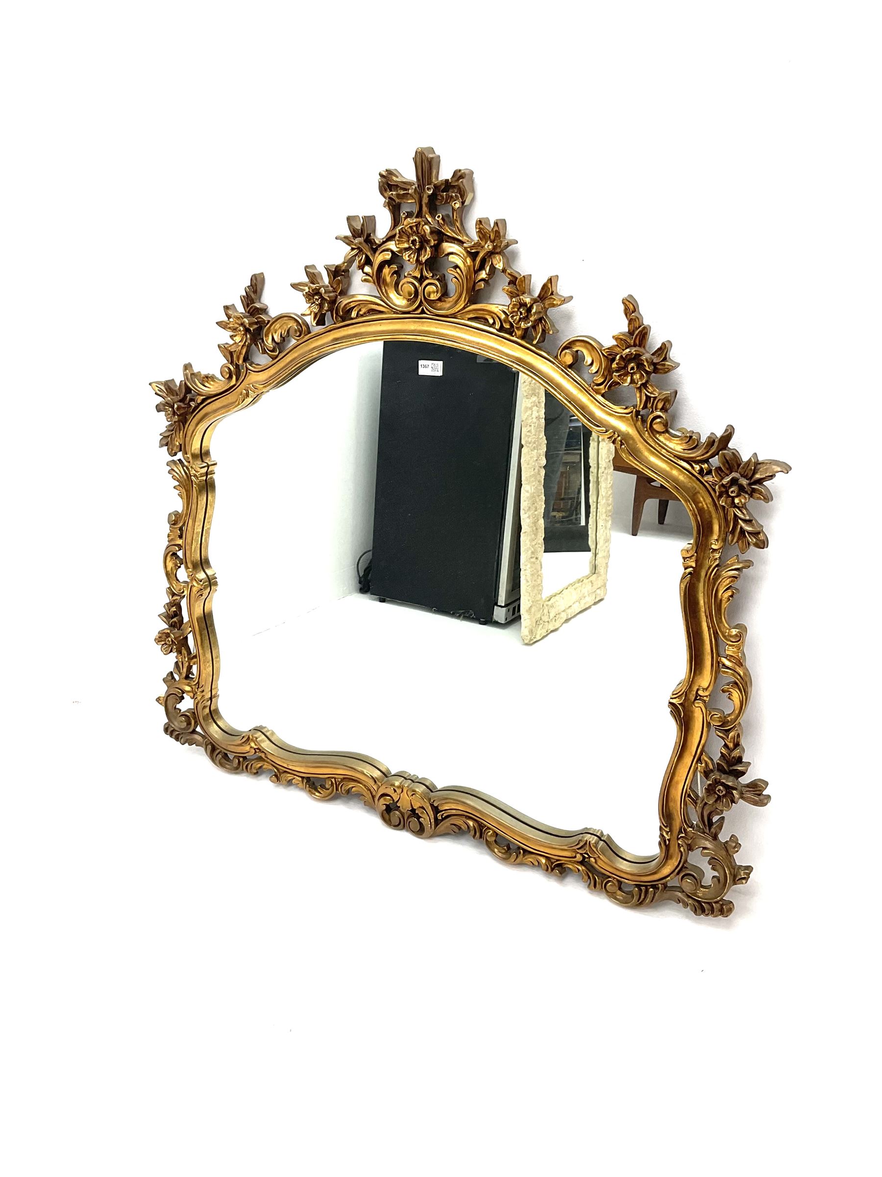 Chippendale style ornate gilt framed over mantle mirror - Image 3 of 3