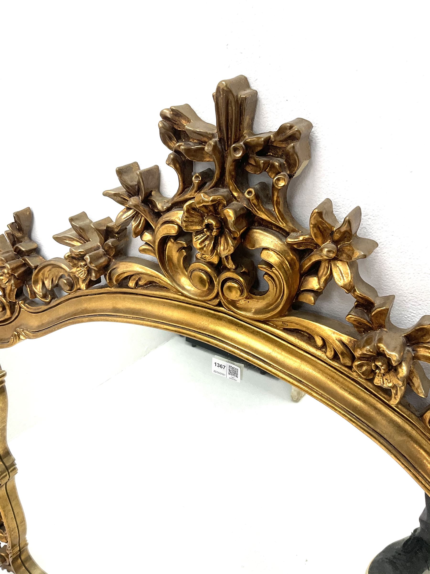 Chippendale style ornate gilt framed over mantle mirror - Image 2 of 3