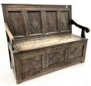 19th-century oak settle