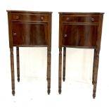 Pair of George III mahogany bedside tables