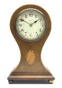 Edwardian mahogany balloon mantel clock timepiece