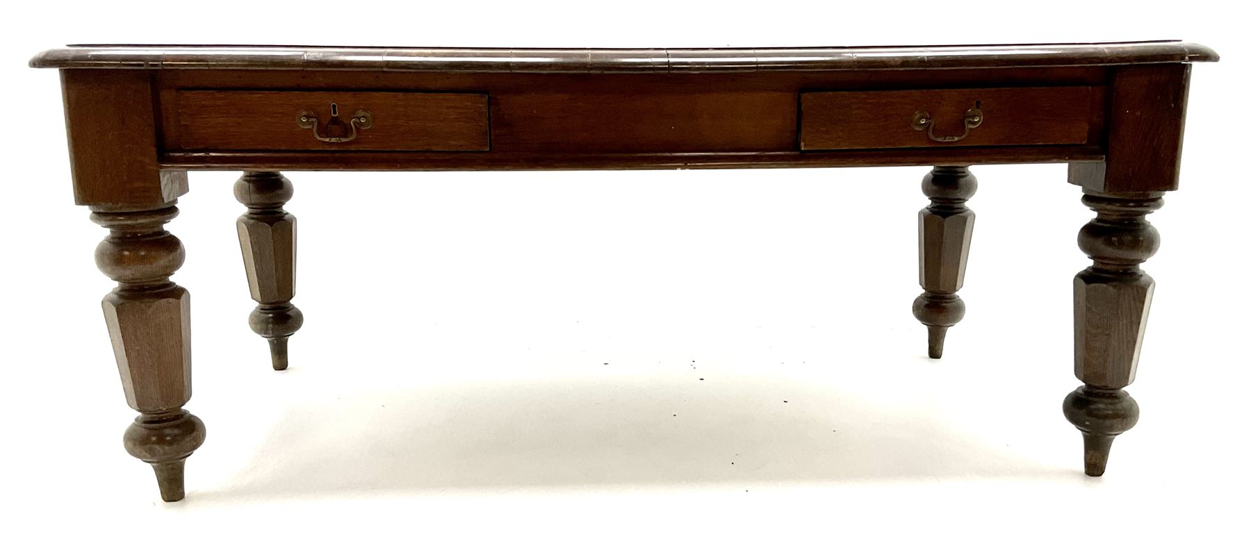 Victorian oak library table - Image 2 of 5