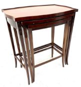 20th century mahogany nest of three tables