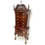 Chippendale style mahogany chest on stand