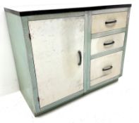 Painted metal preparation cabinet