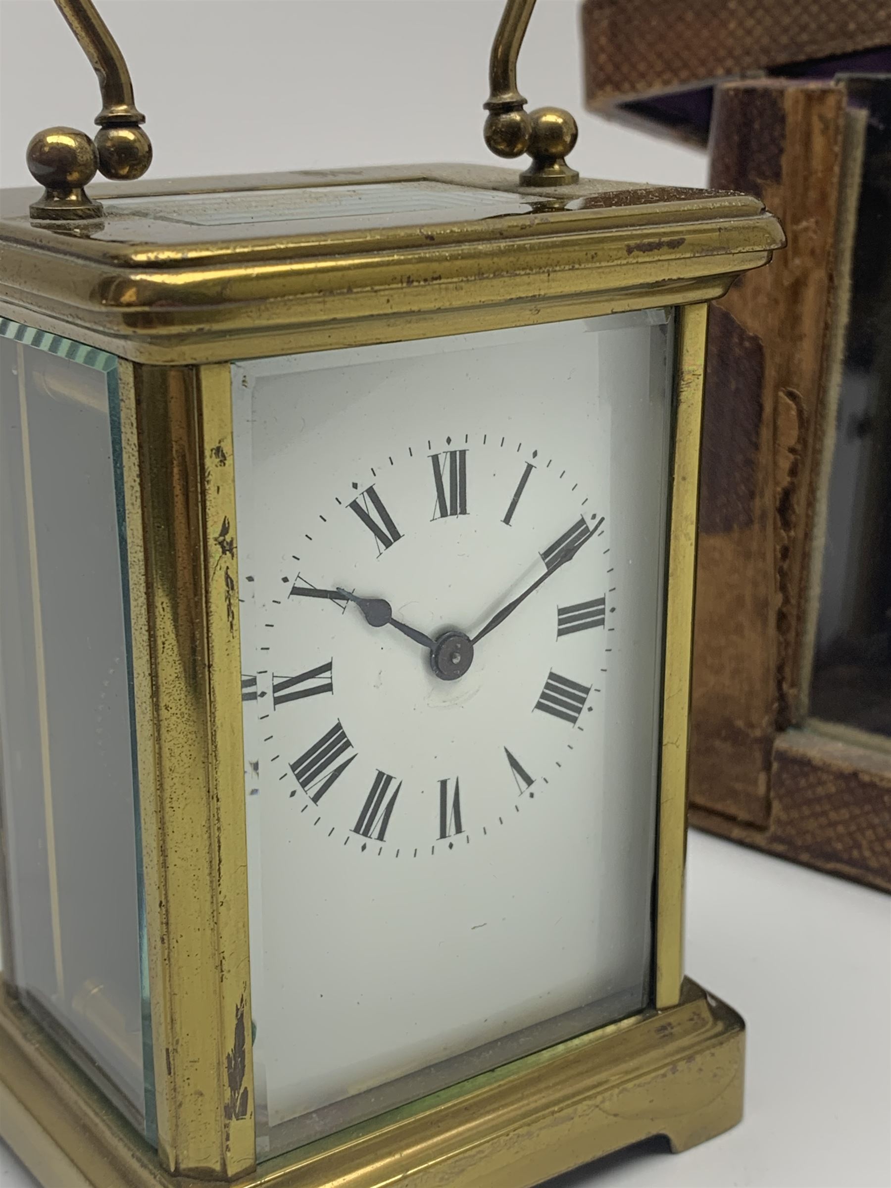 Early 20th century brass carriage clock time piece - Image 2 of 5