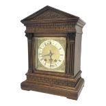 Late 19th century walnut architectural cased bracket clock