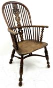 19th century Yorkshire yew and elm Windsor chair