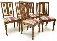 Set of six early 20th century oak dining chairs