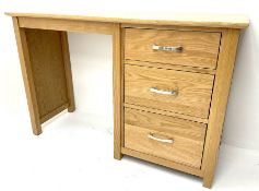 Light oak pedestal desk