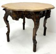 19th century walnut centre table