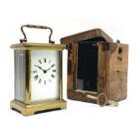 Early 20th century brass carriage clock time piece