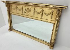 Regency style gilt overmantle mirror