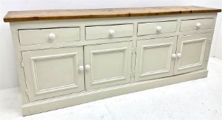 Large pine and painted side board