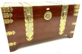 Brass bound camphor wood chest