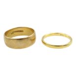 18ct gold wedding band and a 9ct gold wedding band