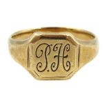 9ct gold signet ring engraved withing 'with everlasting love Lorna'