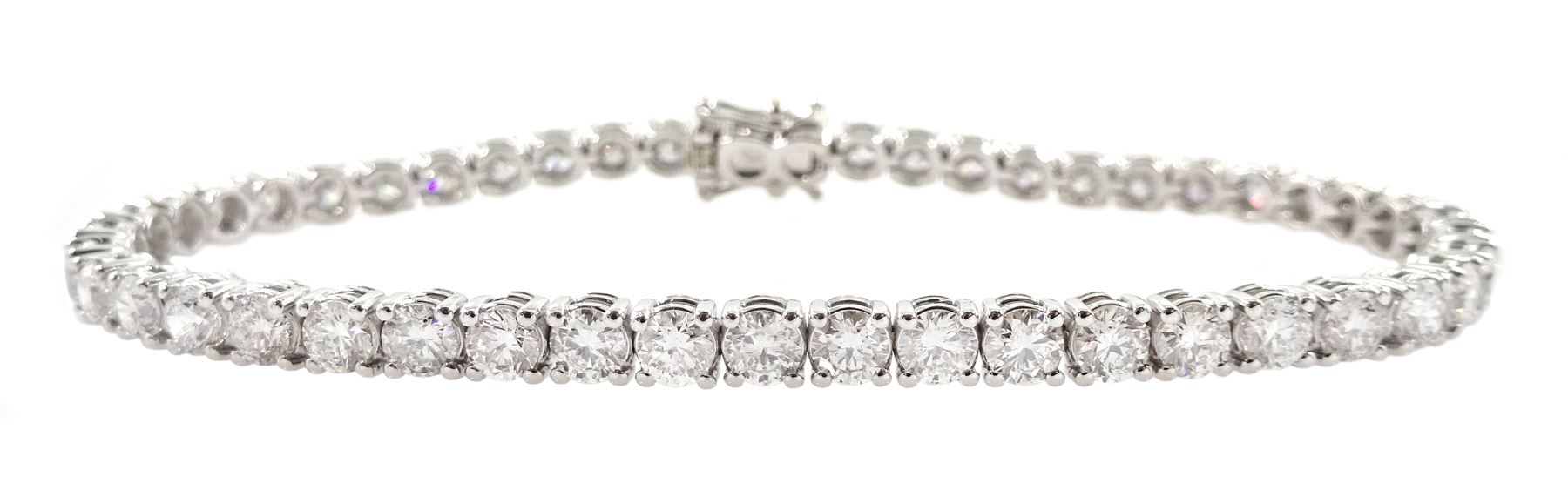 18ct white gold diamond line bracelet