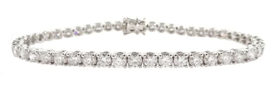 18ct white gold diamond line bracelet