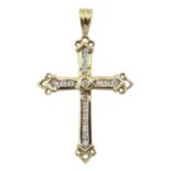 9ct gold diamond cross pendant