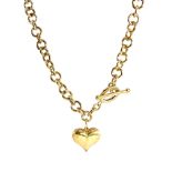 9ct gold heart pendant necklace