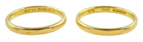 Two 22ct gold wedding bands