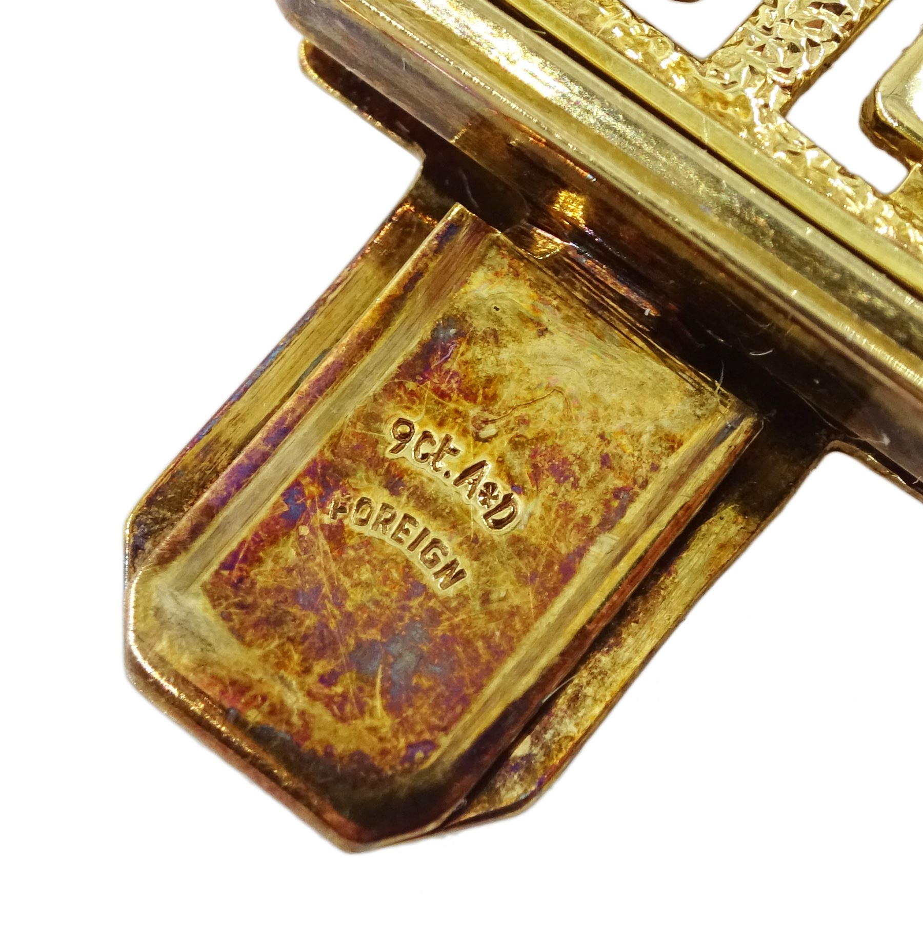 9ct gold textured and polished link bracelet - Image 2 of 3