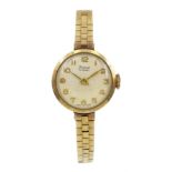 Timor 9ct gold ladies manual wind bracelet wristwatch