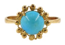 Gold circular turquoise ring
