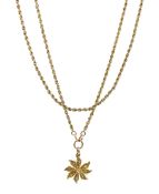 Edwardian gold split pearl flower pendant