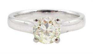 Platinum single stone diamond ring