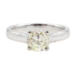 Platinum single stone diamond ring