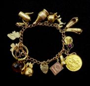 9ct gold link bracelet with 1903 gold full sovereign