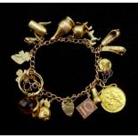 9ct gold link bracelet with 1903 gold full sovereign