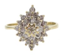 9ct gold diamond cluster ring