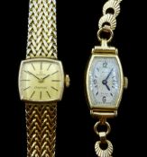 Omega Ladymatic ladies gold-plated manual wind wristwatch and a Batty 14ct gold ladies wristwatch ha