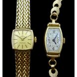 Omega Ladymatic ladies gold-plated manual wind wristwatch and a Batty 14ct gold ladies wristwatch ha