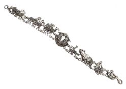Silver marcasite Noah's Ark bracelet