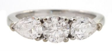 18ct white gold three stone diamond ring