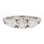 18ct white gold three stone diamond ring